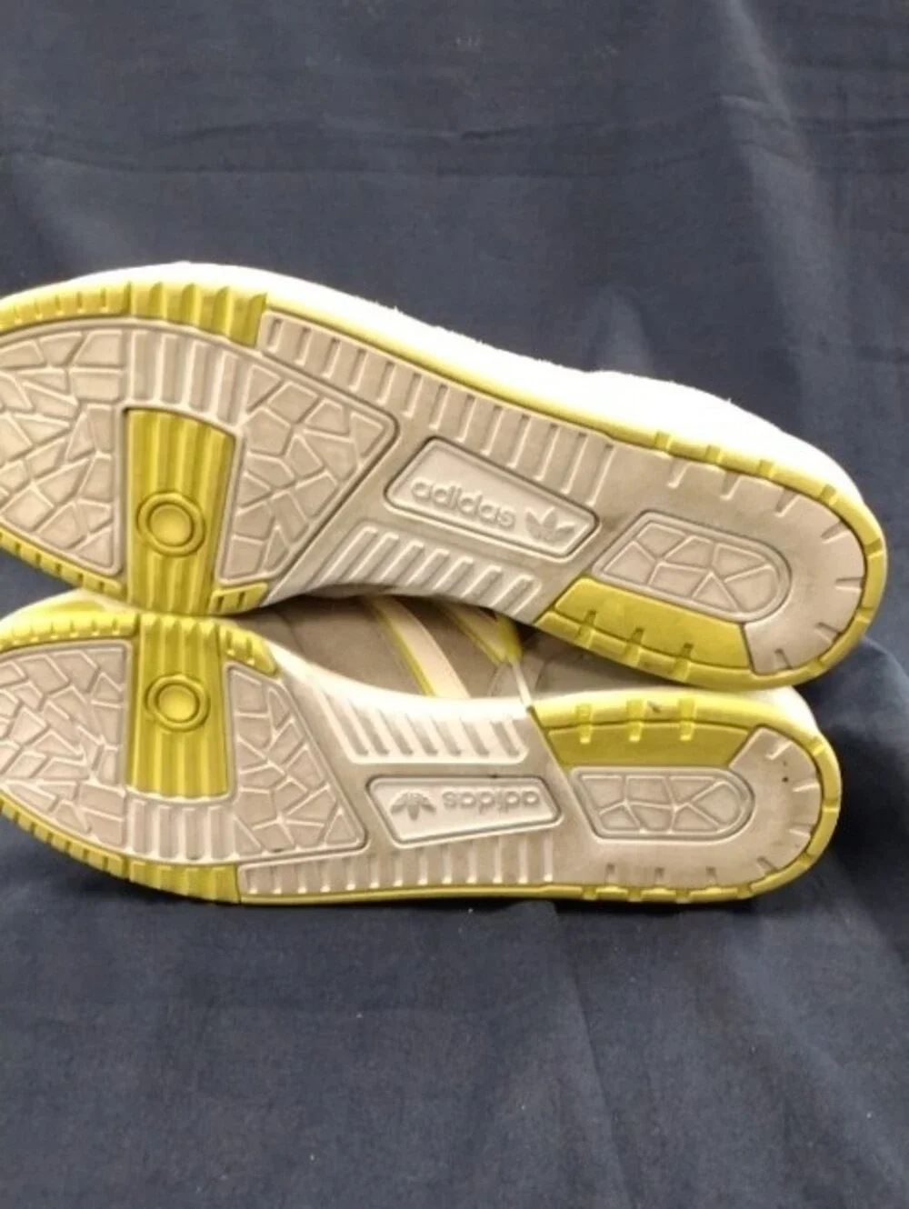 adidas Beige Suede High-Top Sneakers with Yellow Accents
